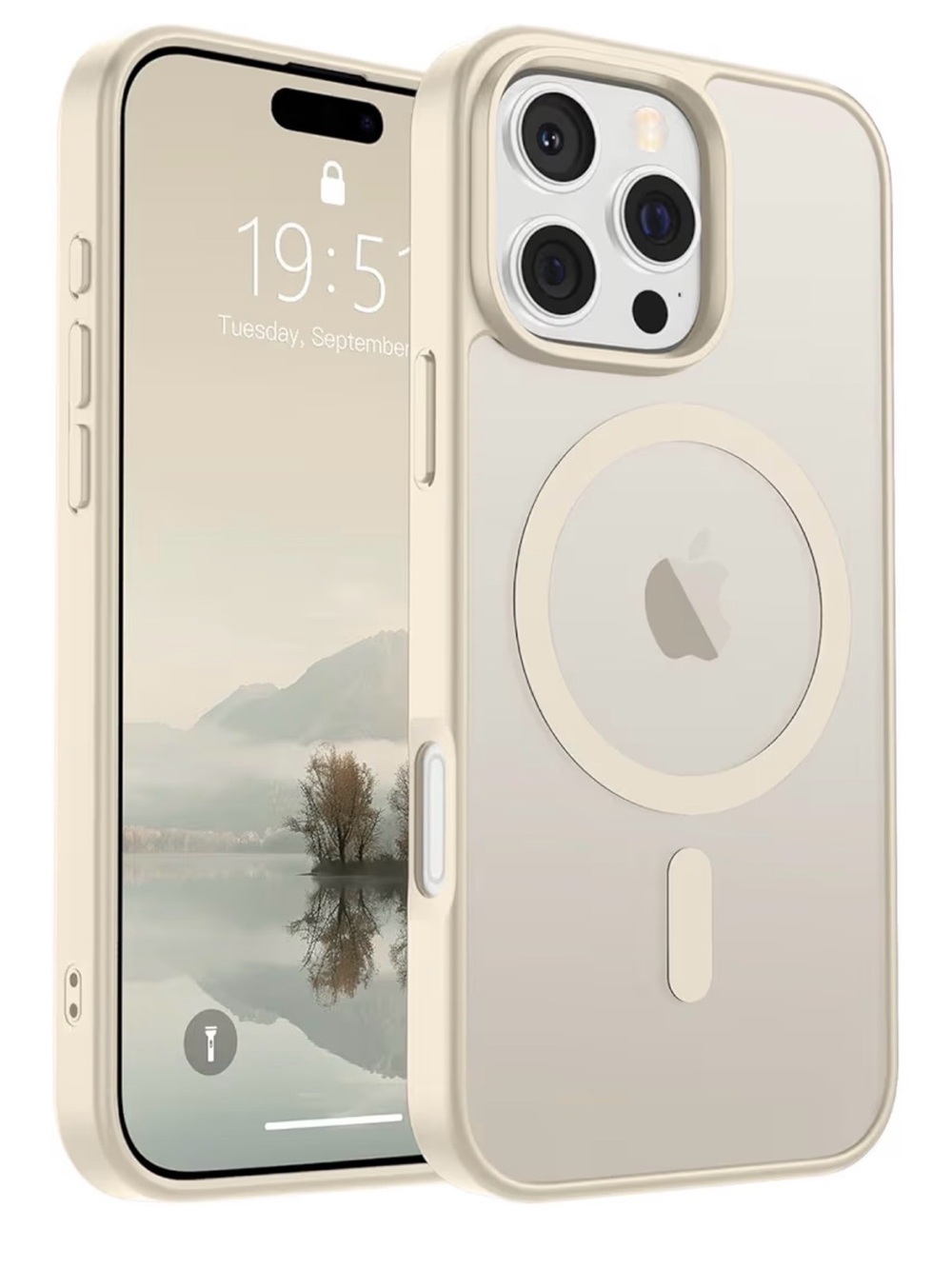 Matte Shockproof Anti-Fingerprint Phone Case for iPhone 16 pro - Antique White